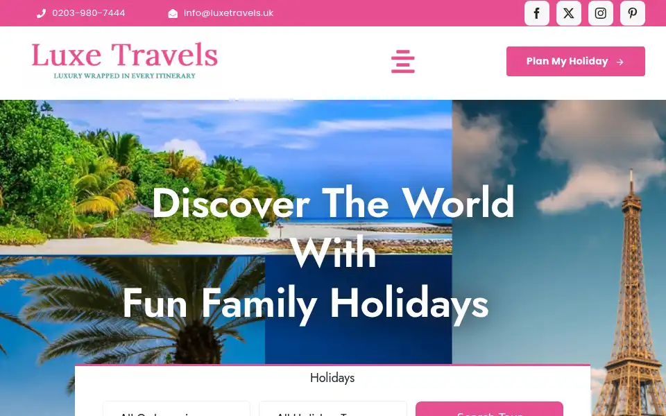 Screenshot of luxetravels.uk