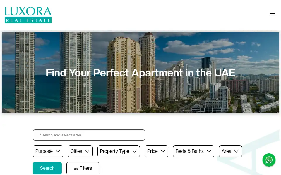 Screenshot of luxorarealestate.ae