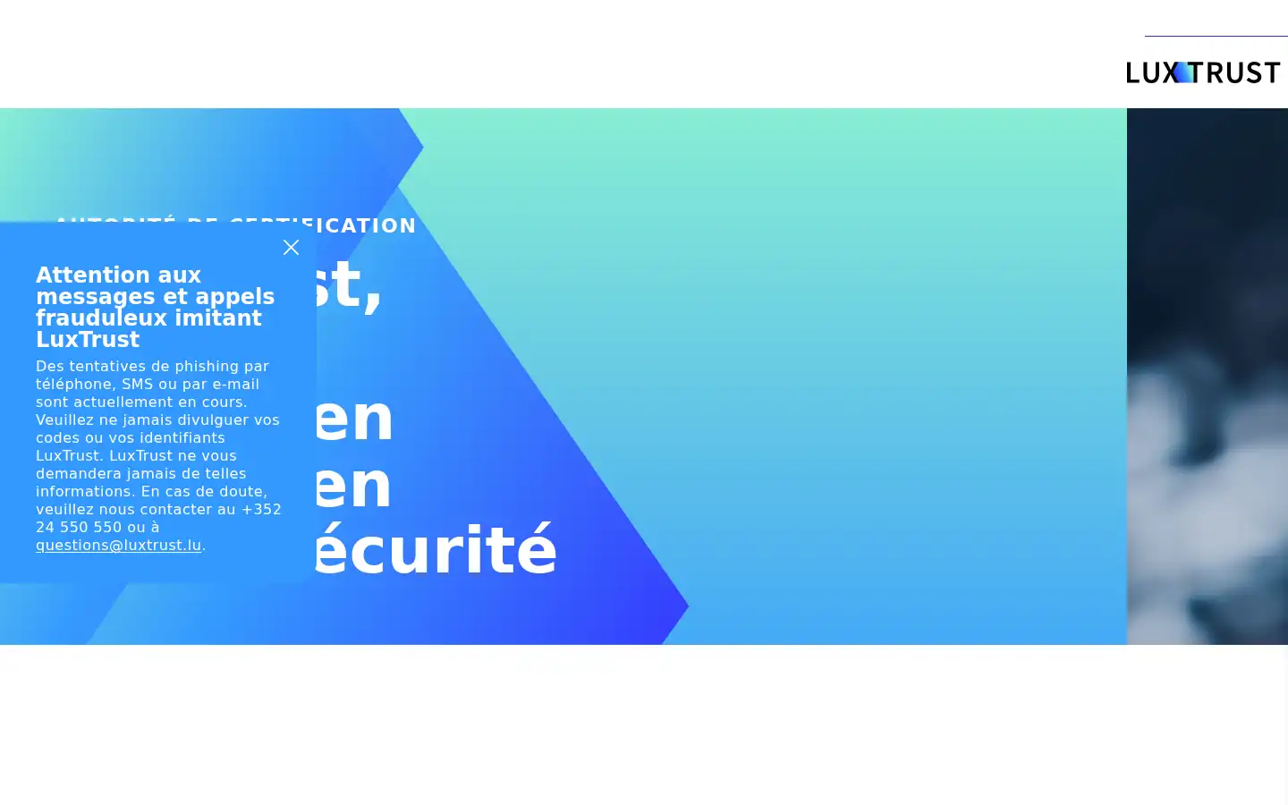 Screenshot of luxtrust.com