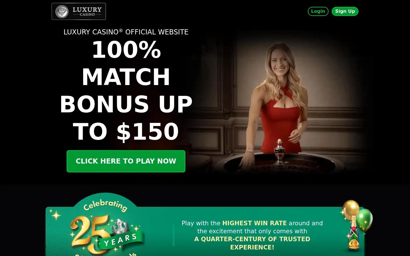 Screenshot of luxury.casino