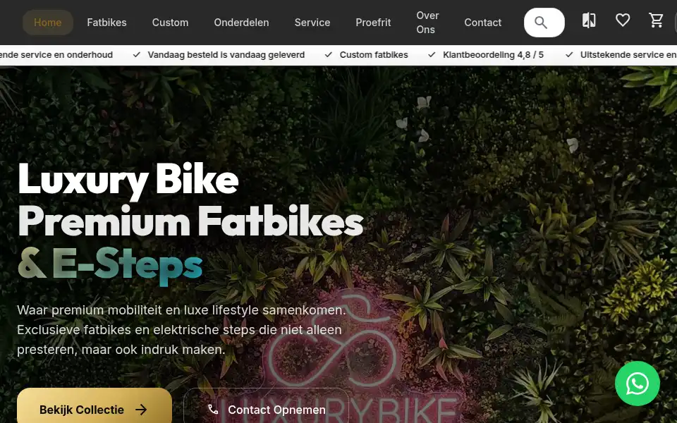 Screenshot of luxurybike.nl