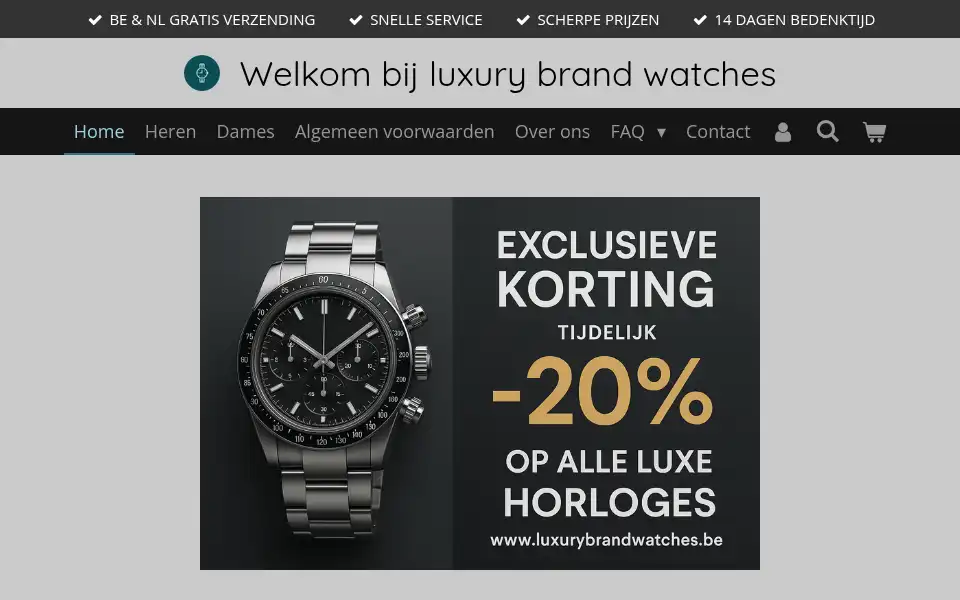 Screenshot of luxurybrandwatches.be