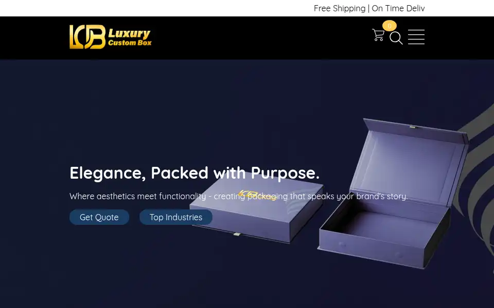 Screenshot of luxurycustombox.com