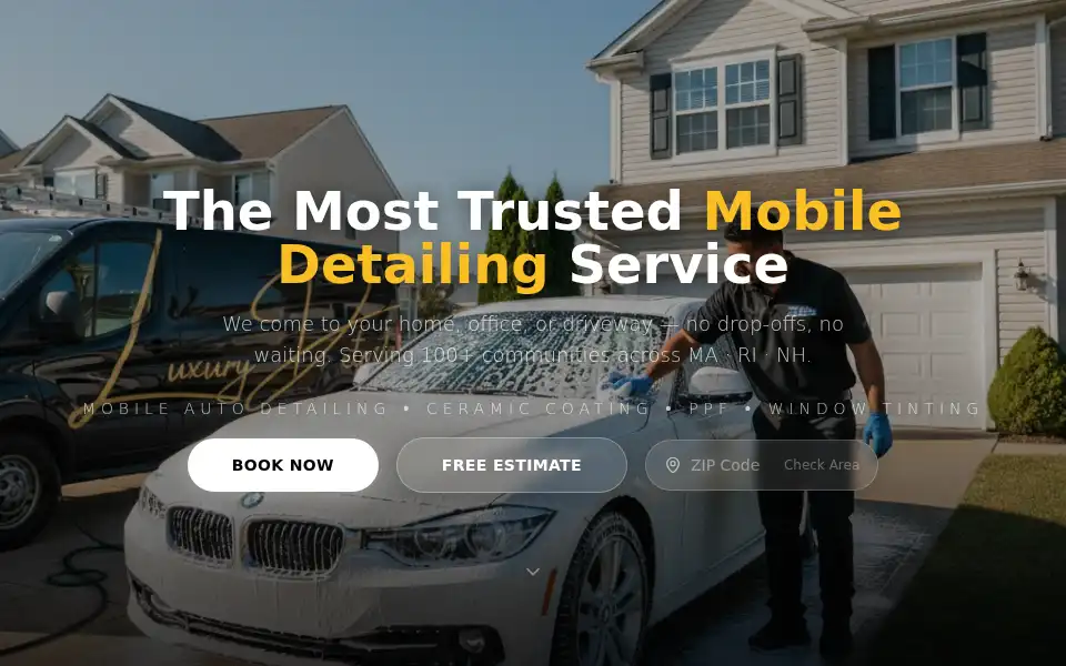 Screenshot of luxurydetailzgarage.com