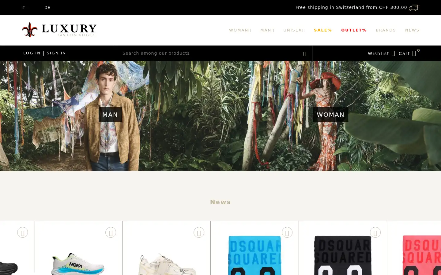 Screenshot of luxuryfashionstores.ch