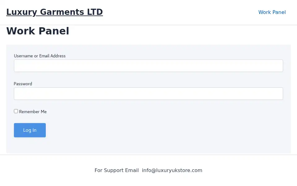 Screenshot of luxurygarments.co.uk