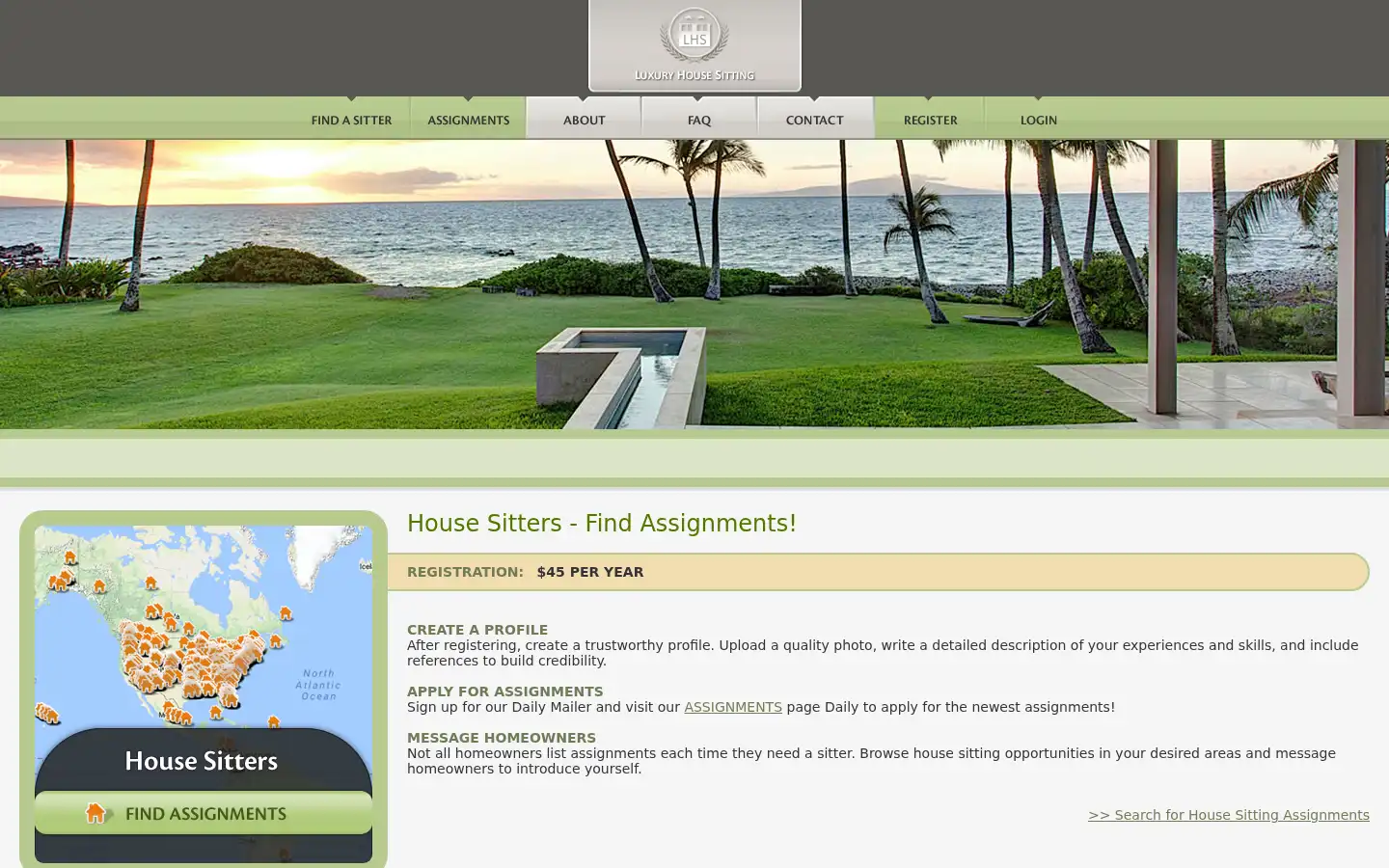 Screenshot of luxuryhousesitting.com