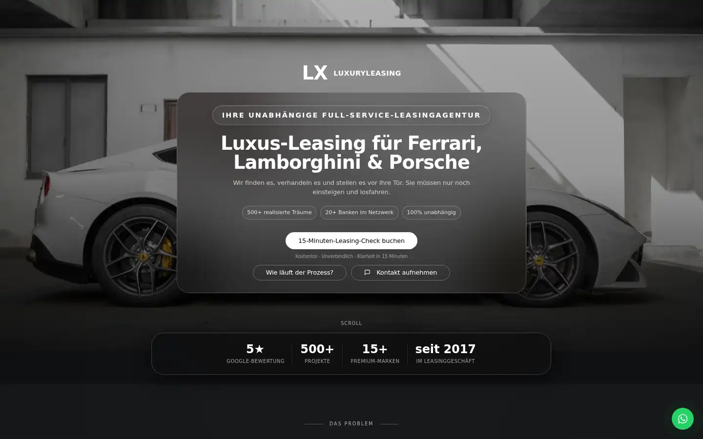 Screenshot of luxuryleasing.de