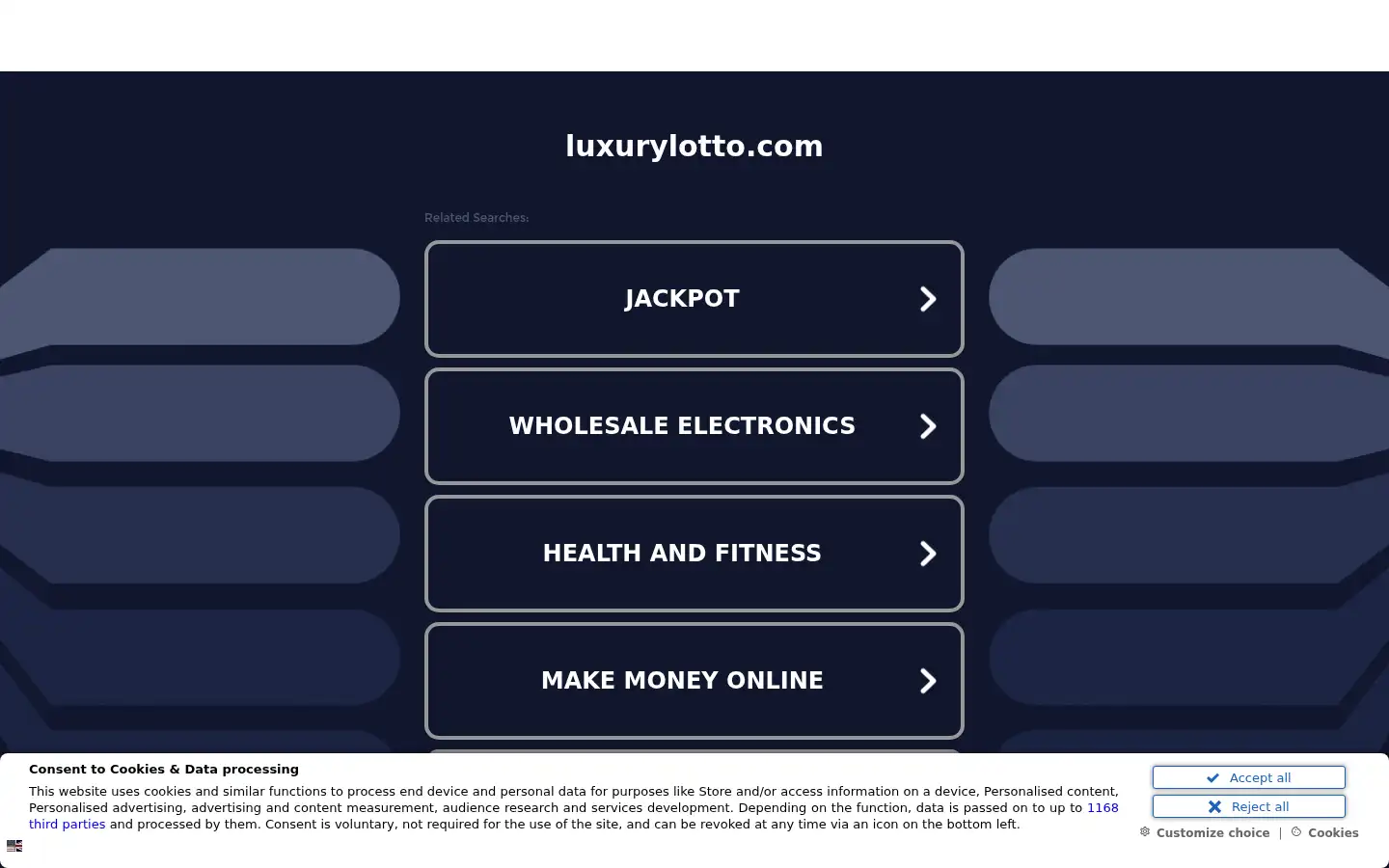 Screenshot of luxurylotto.com
