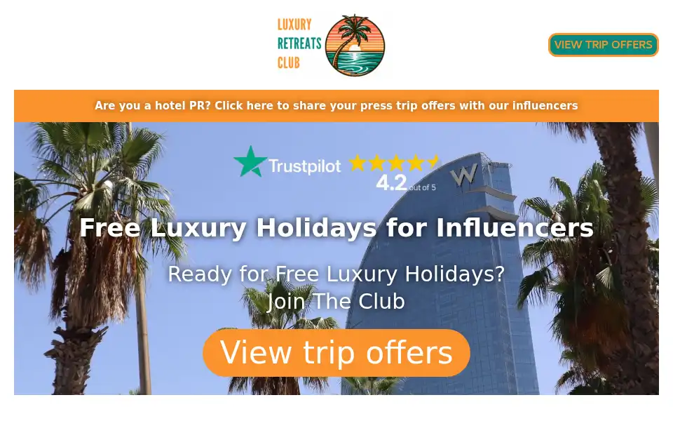 Screenshot of luxuryretreatsclub.com