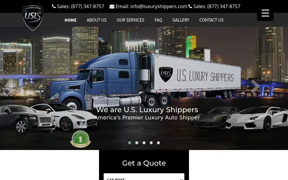 Screenshot of luxuryshippers.com