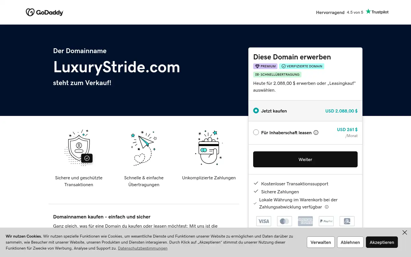 Screenshot of luxurystride.com