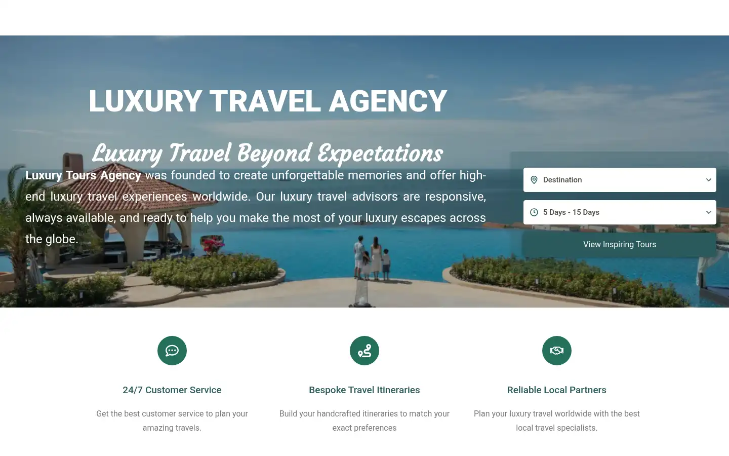 Screenshot of luxurytoursagency.com