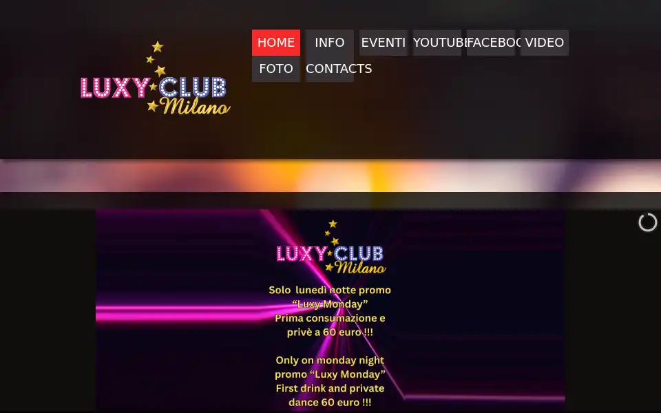 Screenshot of luxyclubmilano.it