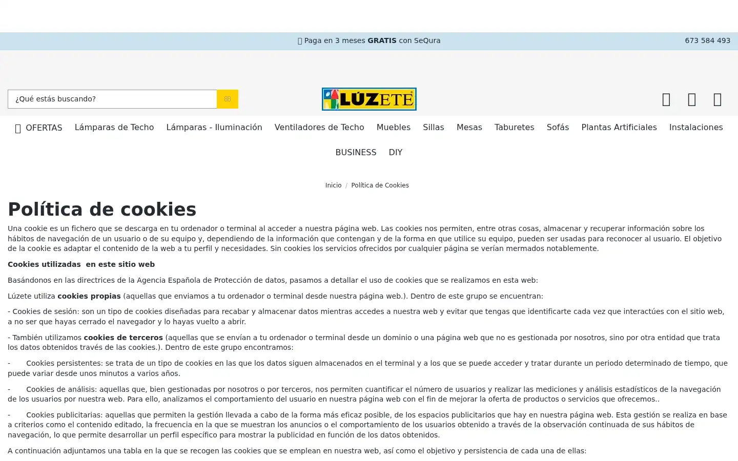 Screenshot of luzete.es