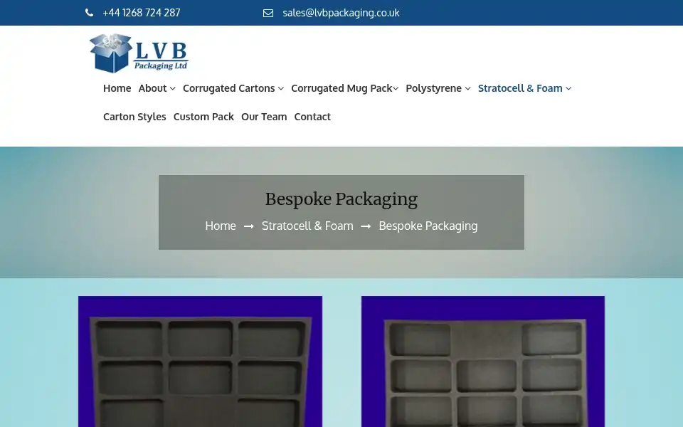 Screenshot of lvbpackaging.co.uk