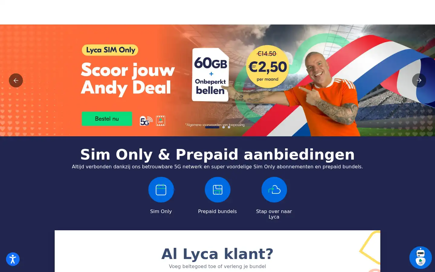 Screenshot of lycamobile.nl