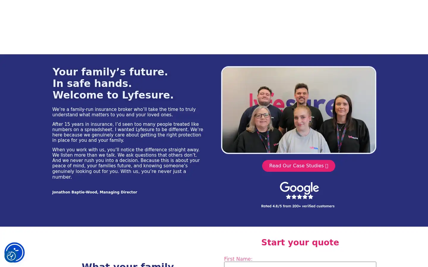 Screenshot of lyfesure.uk