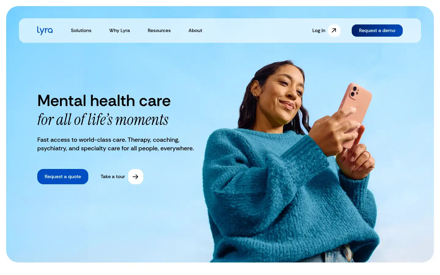 Screenshot of lyrahealth.com