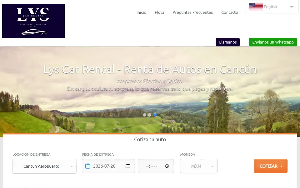Screenshot of lyscarrental.com