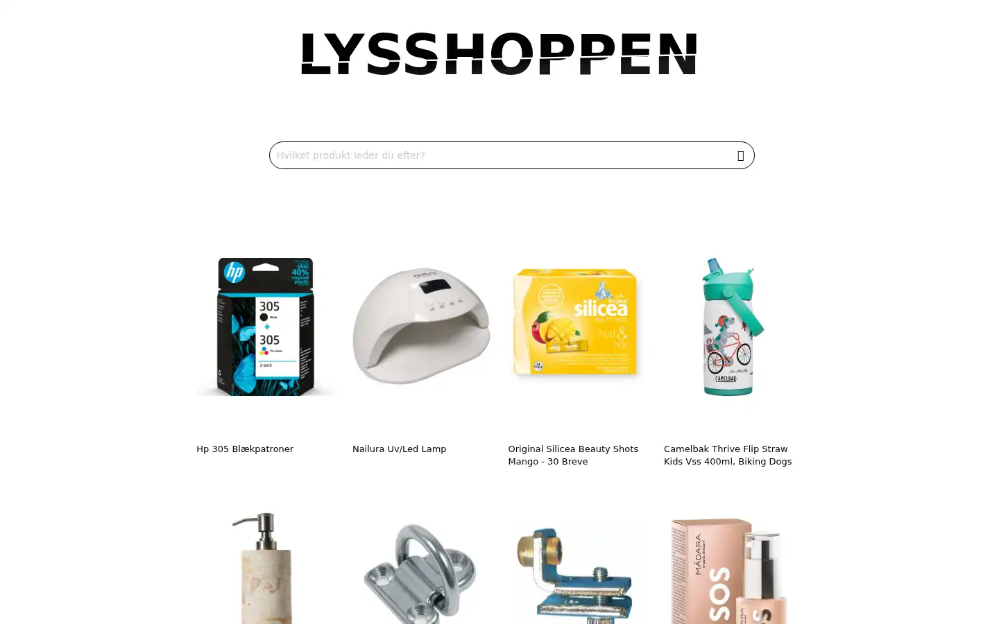 Screenshot of lysshoppen.dk