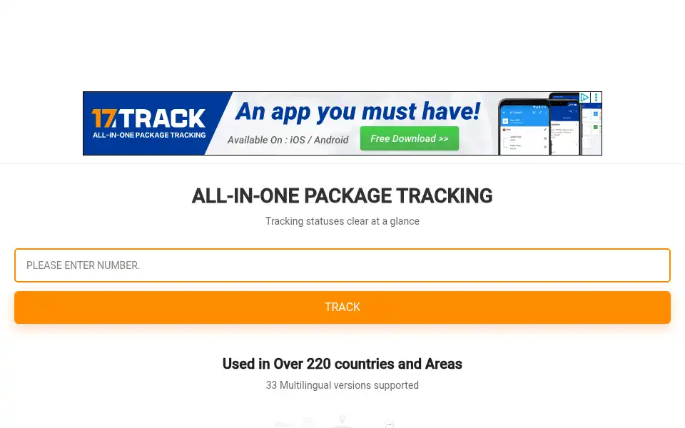 Screenshot of m.17track.net
