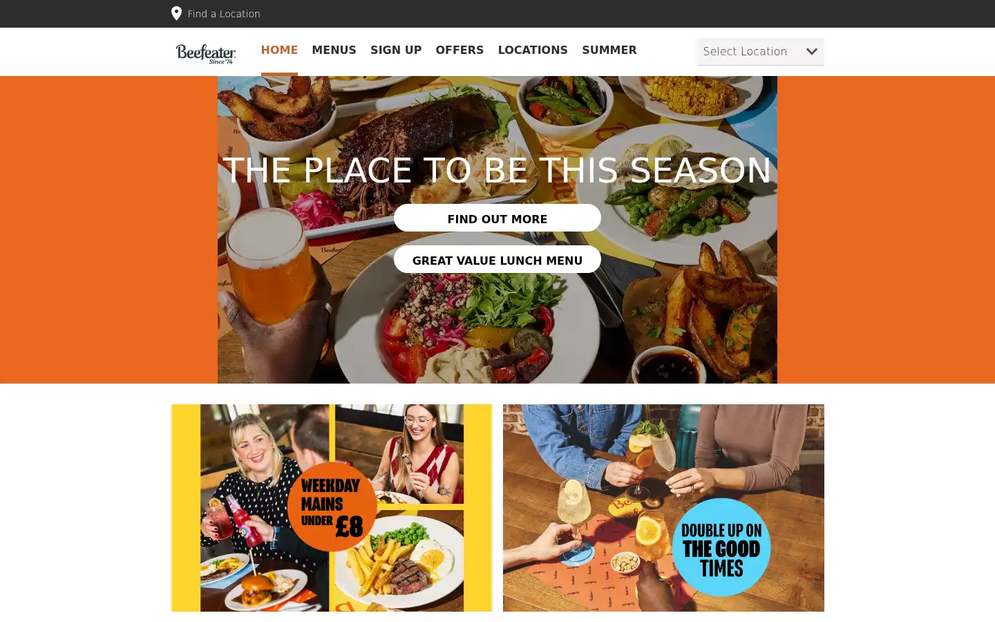 Screenshot of m.beefeater.co.uk