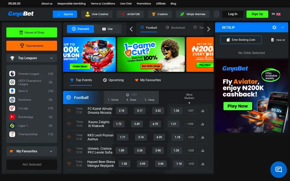Screenshot of m.ginjabet.com