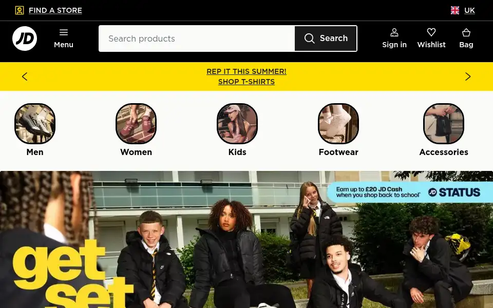 Screenshot of m.jdsports.co.uk