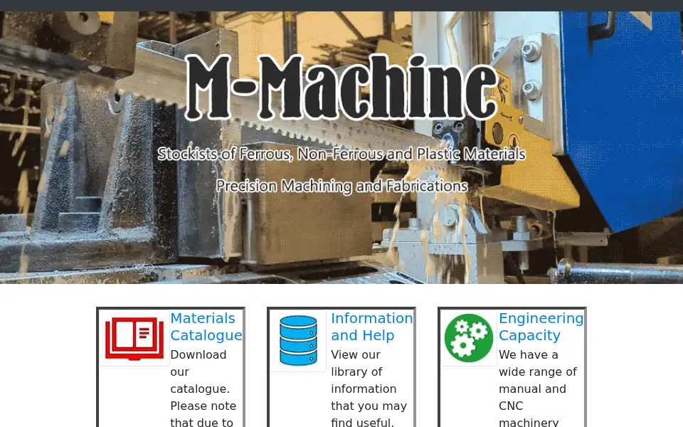 Screenshot of m-machine-metals.co.uk