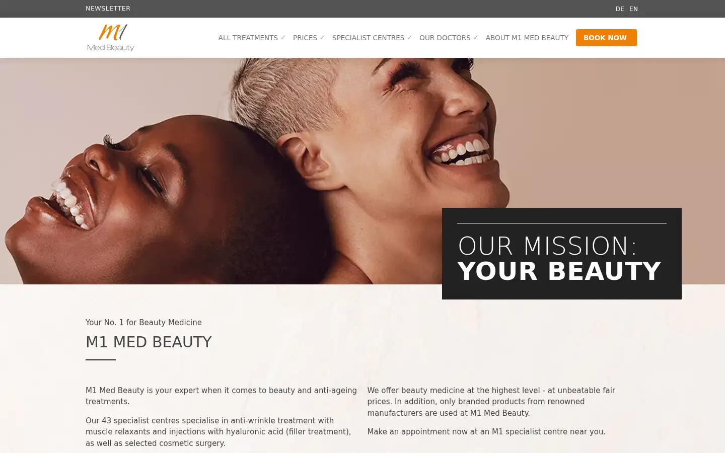 Screenshot of m1-beauty.de