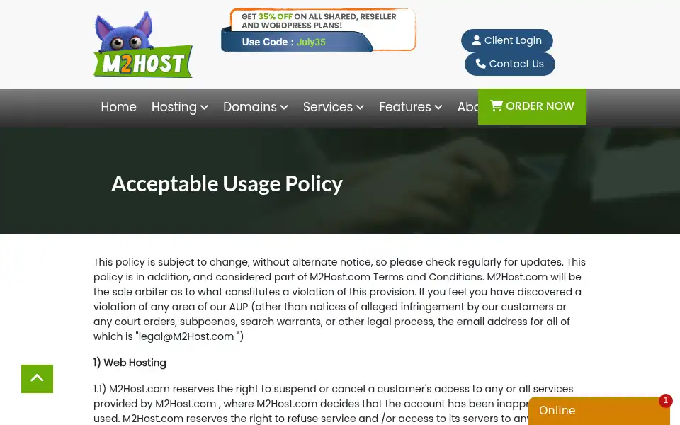 Screenshot of m2host.com