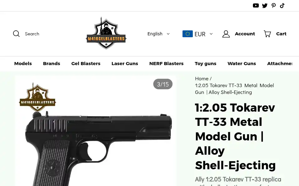 Screenshot of m416gelblasters.com