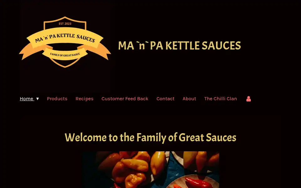 Screenshot of ma-n-pa-kettle-sauces.co.uk