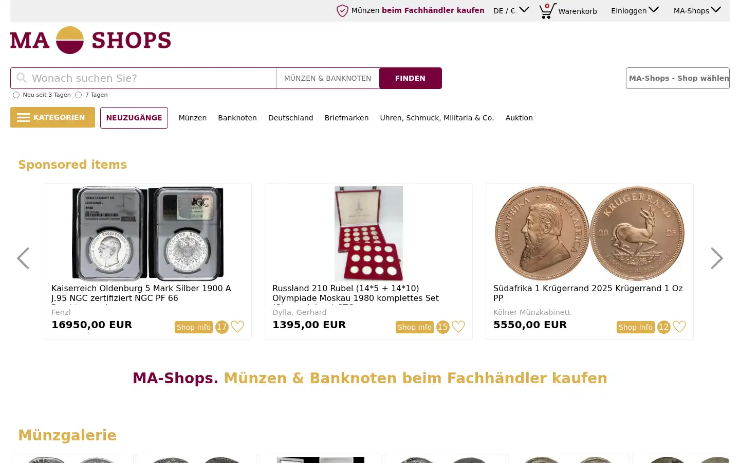 Screenshot of ma-shops.de