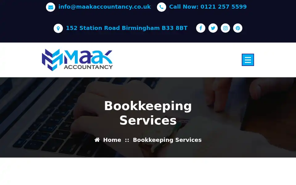 Screenshot of maakaccountancy.co.uk