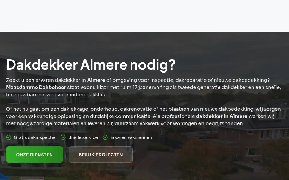 Screenshot of maasdammedakbeheer.nl