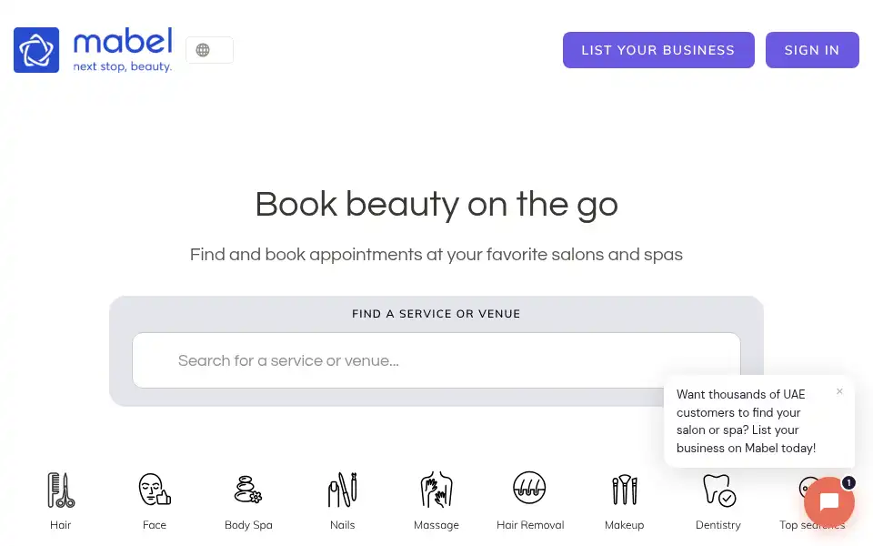 Screenshot of mabel.ae