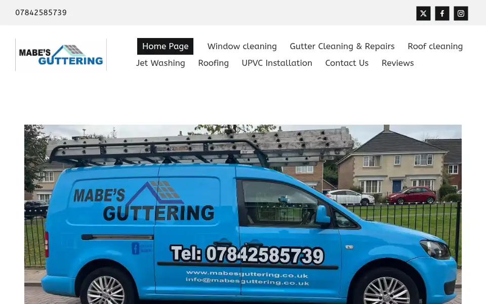 Screenshot of mabesguttering.co.uk
