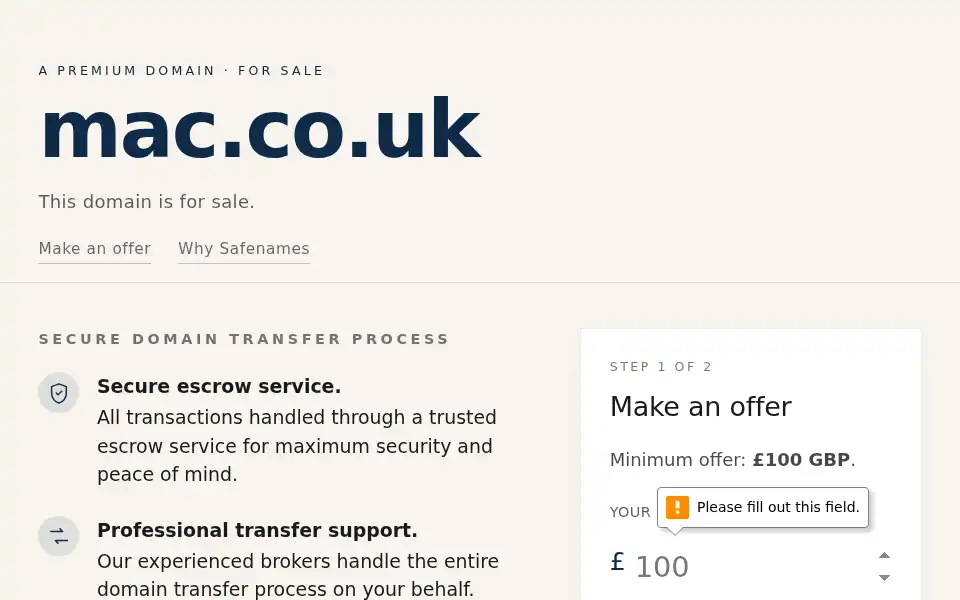 Screenshot of mac.co.uk