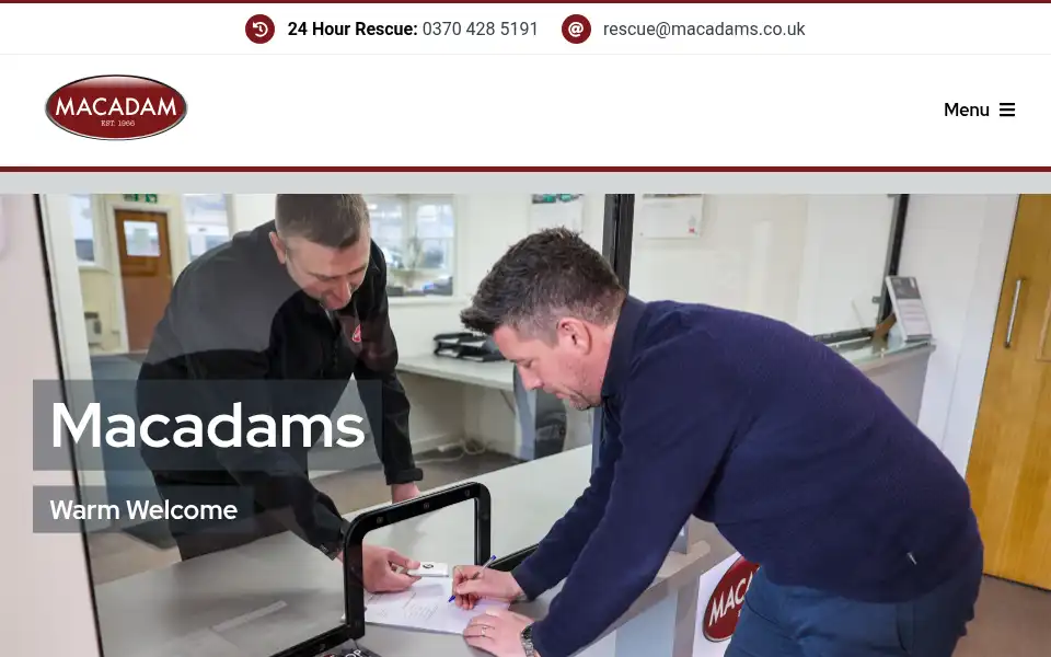 Screenshot of macadams.co.uk