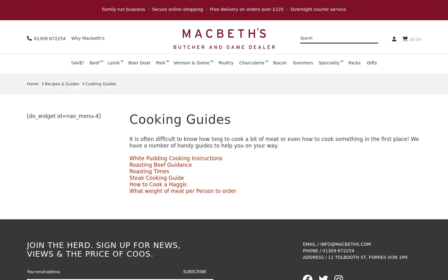Screenshot of macbeths.com