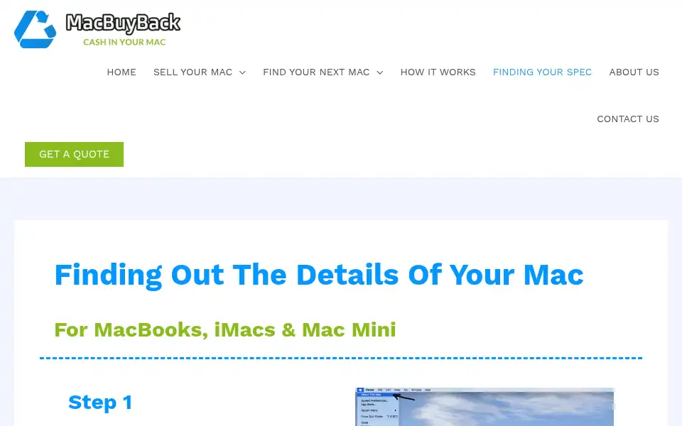 Screenshot of macbuyback.co.uk