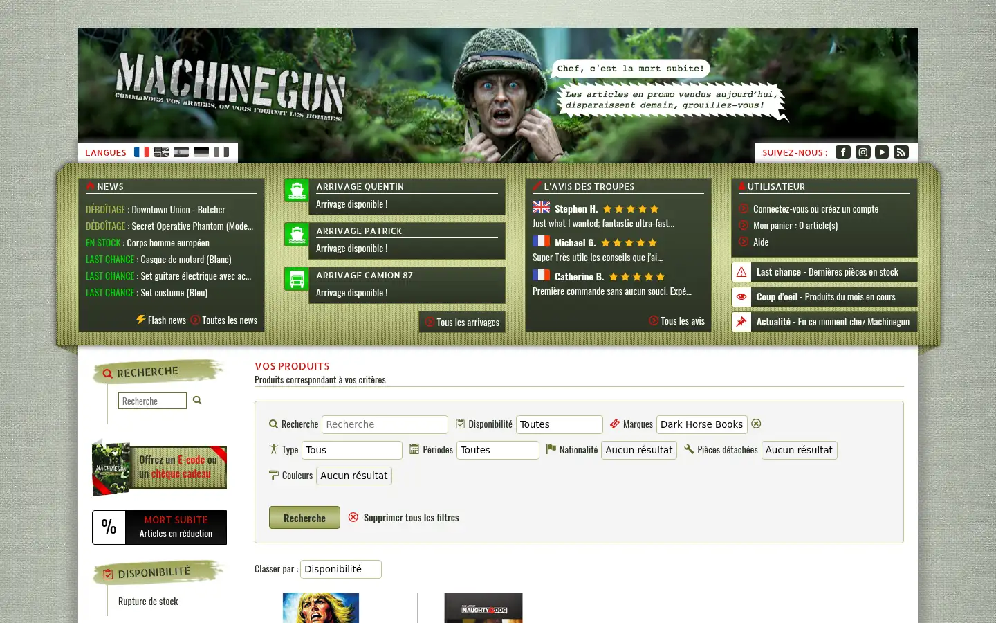 Screenshot of machinegun.fr