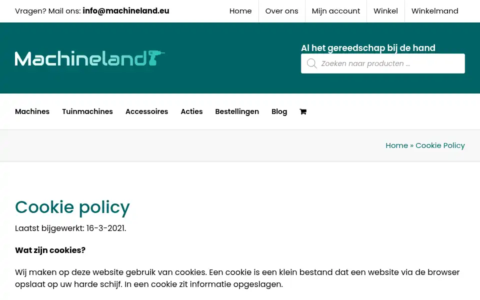 Screenshot of machineland.eu
