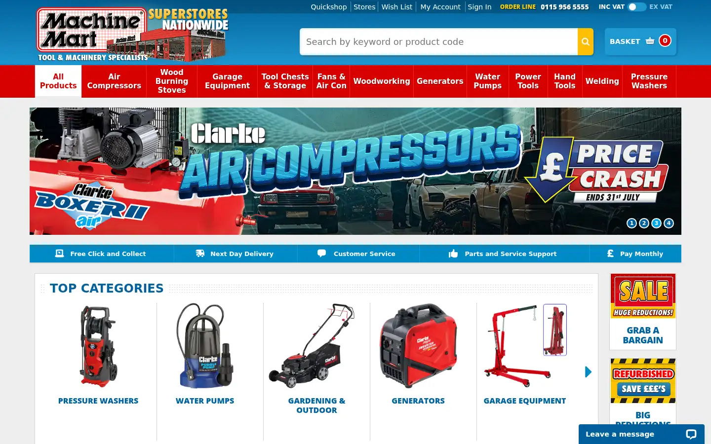 Screenshot of machinemart.co.uk