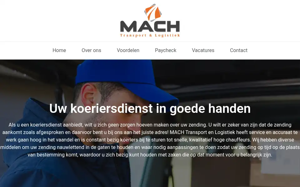 Screenshot of machtransport.nl