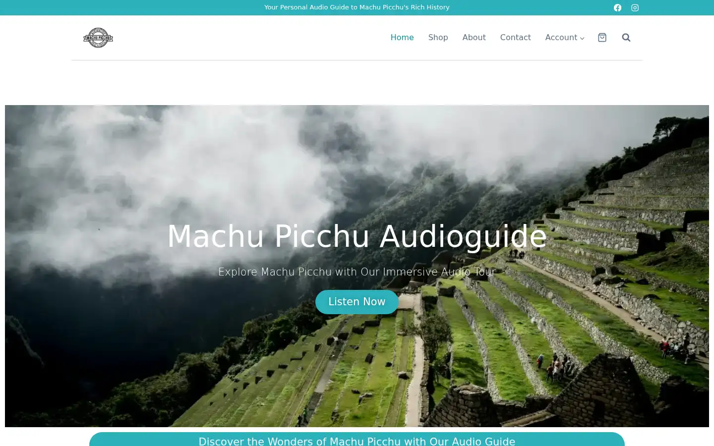 Screenshot of machupicchuaudioguide.com