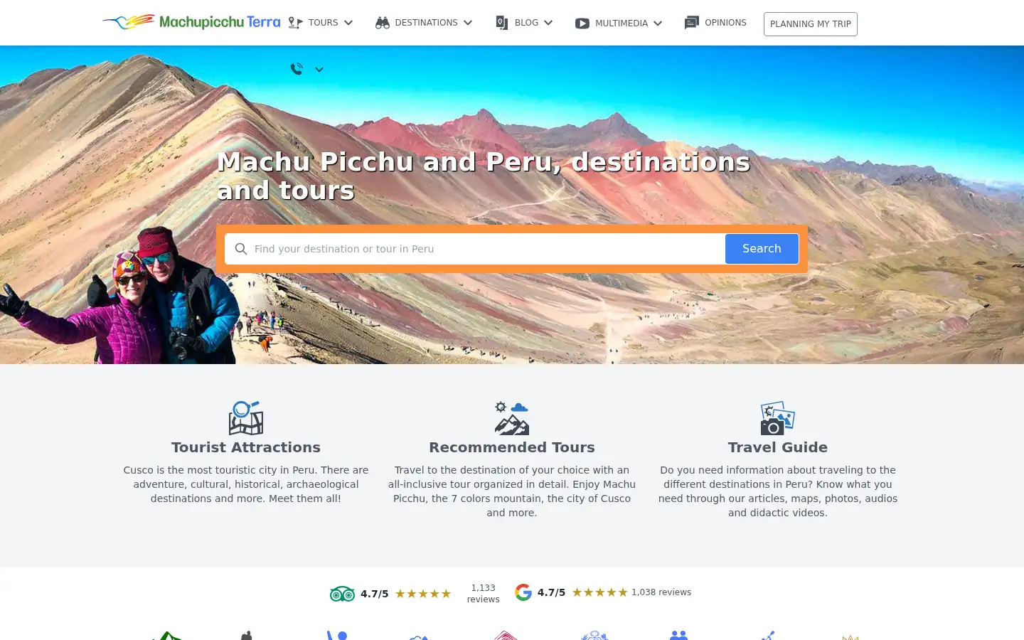 Screenshot of machupicchuterra.com