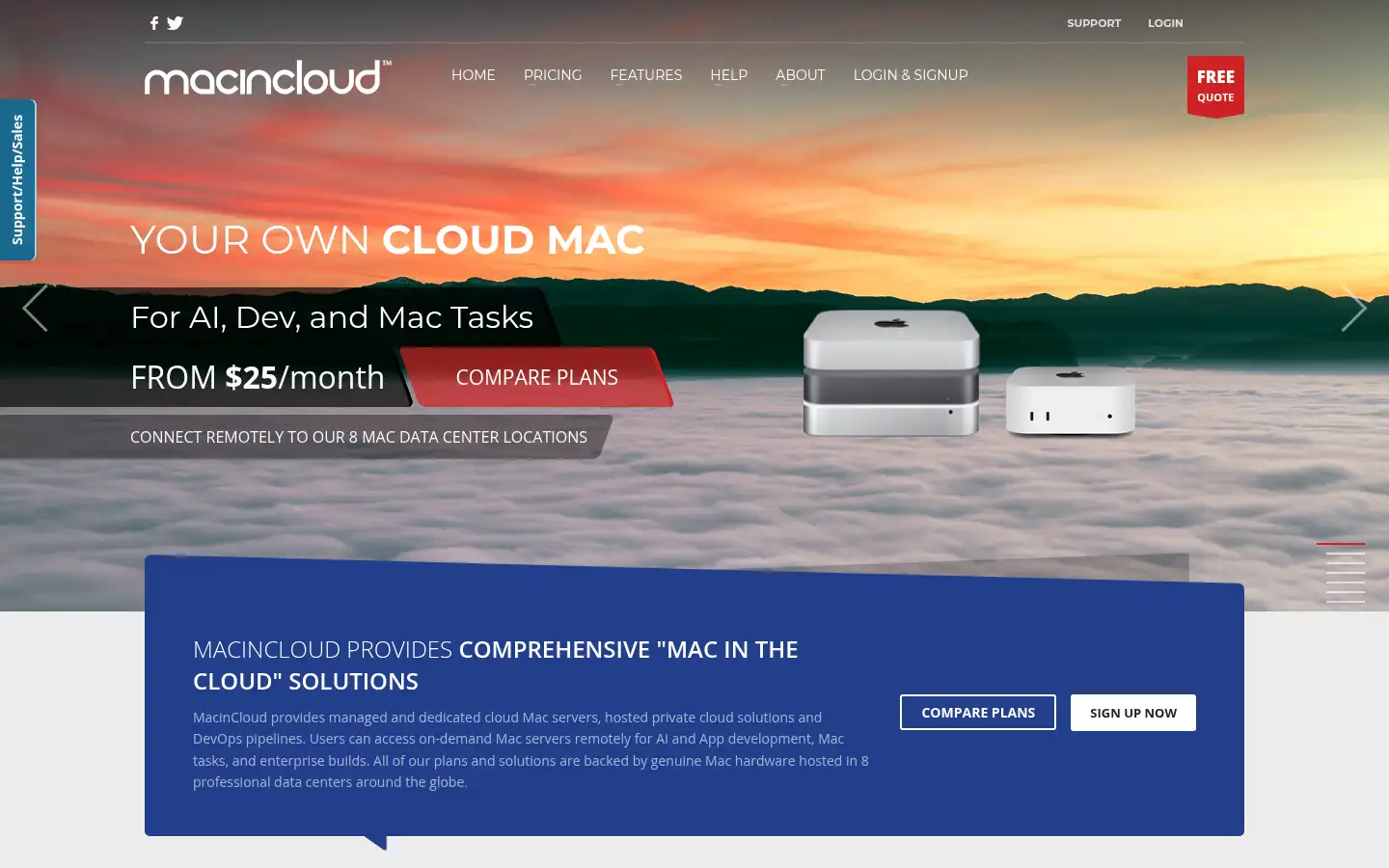Screenshot of macincloud.com